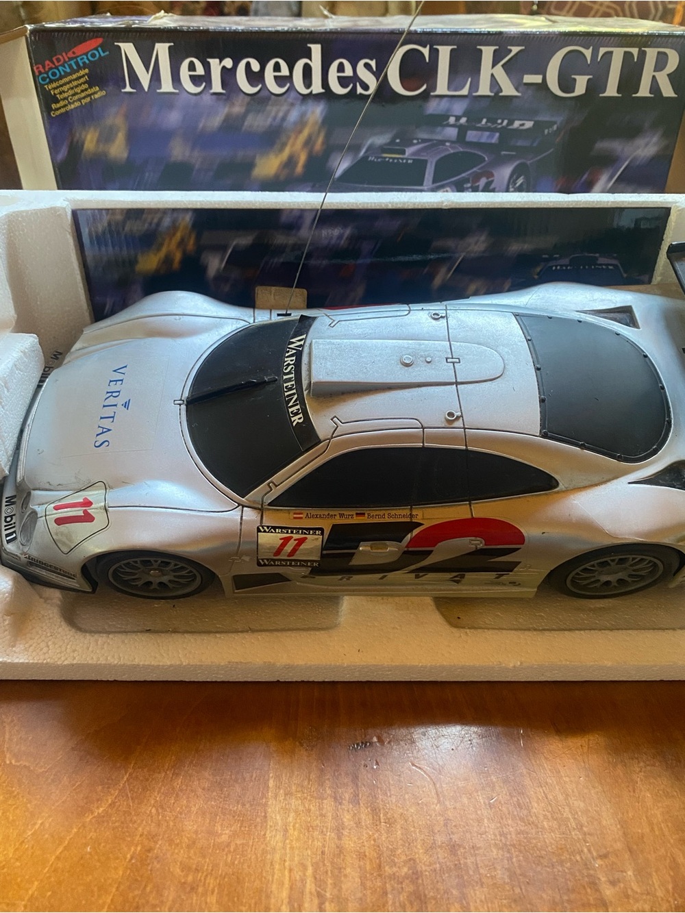 Vintage Mercedes CLK-GTR Silver RC Car - CLK-GTR Radio Control Model